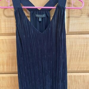 Banana Republic Navy Blue Accordion Pleated Sleeveless Top XS